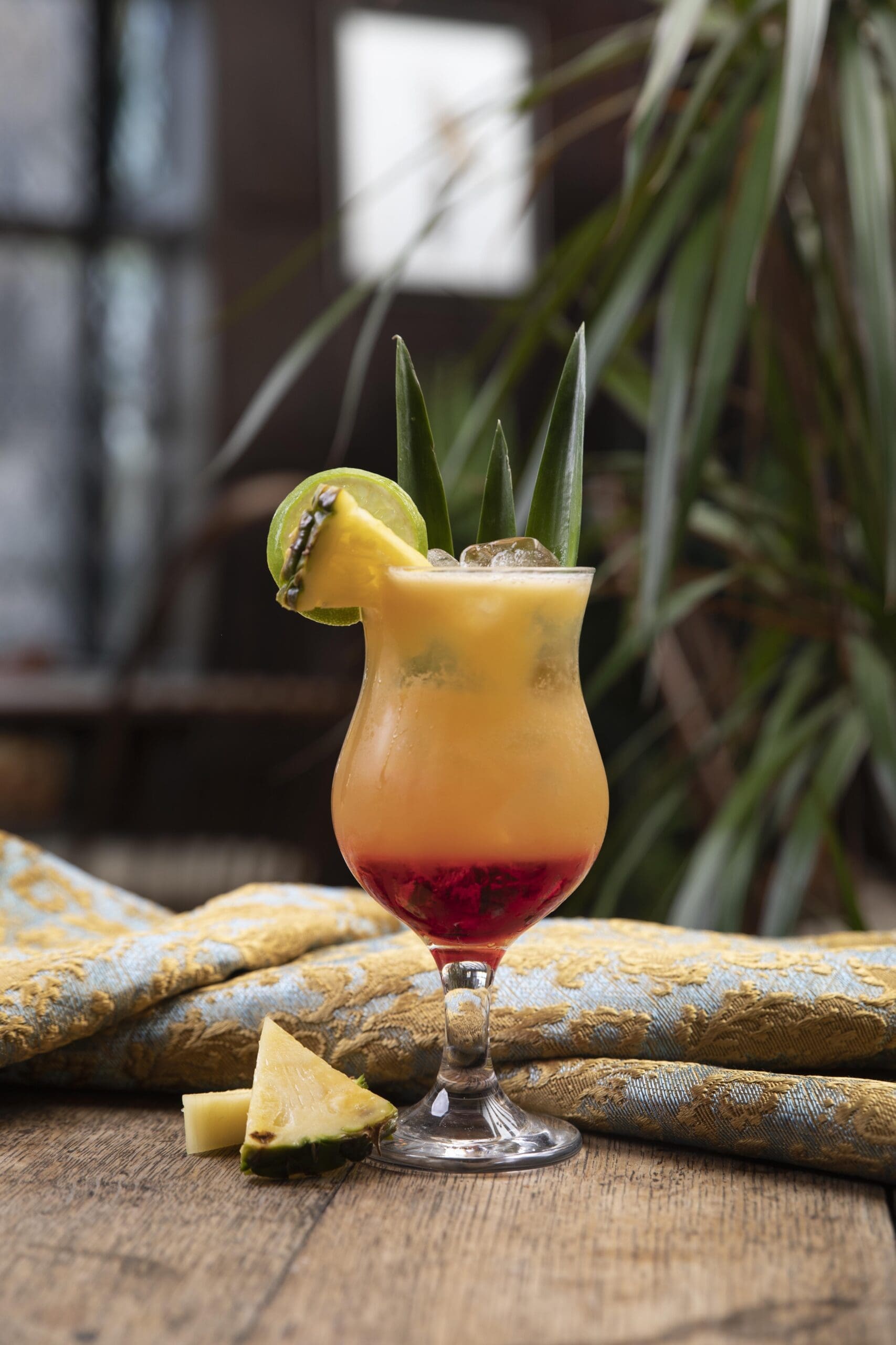 a glass of spiced rum punch