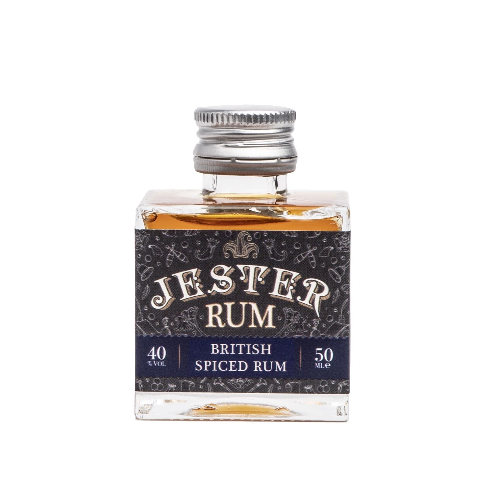 a bottle of british spiced jester rum