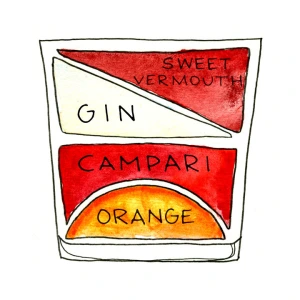 Negroni Week campari illustration