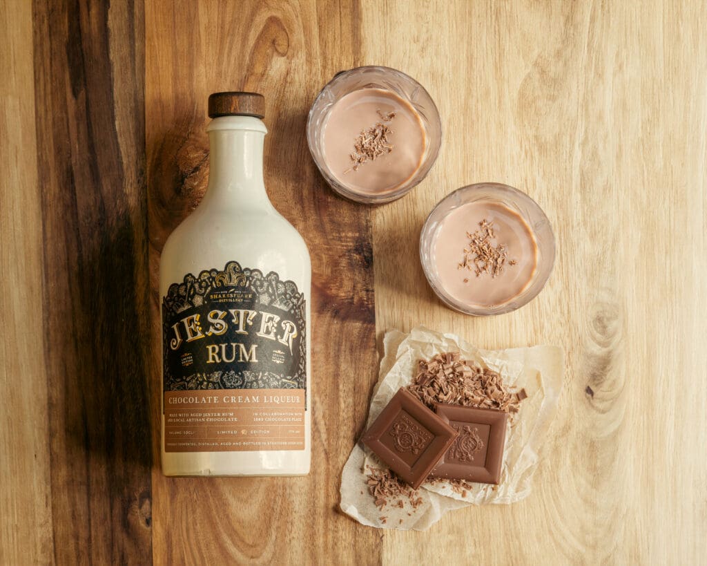 A bottle of chocolate cream liqueur