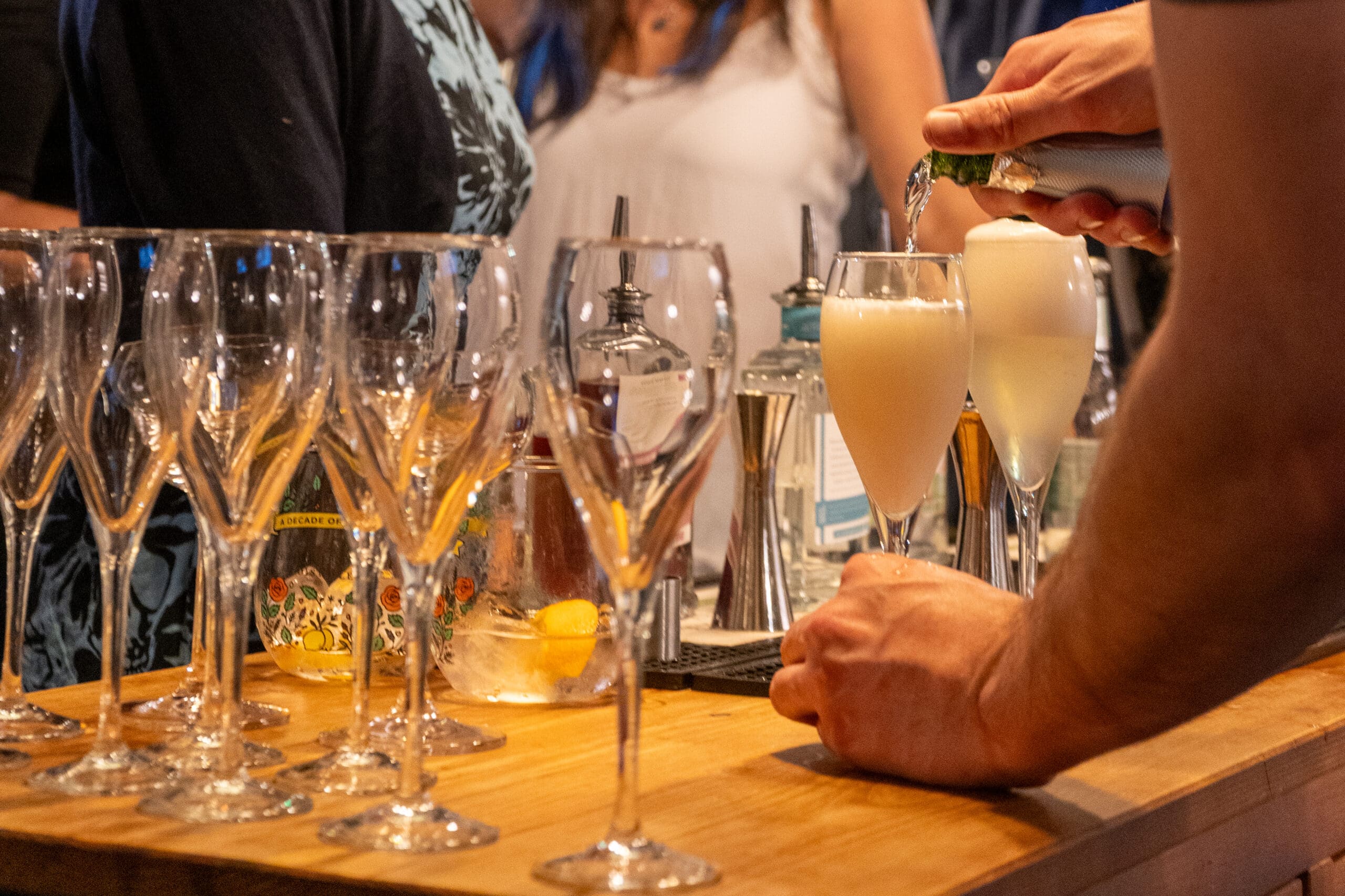 Drinks being poured